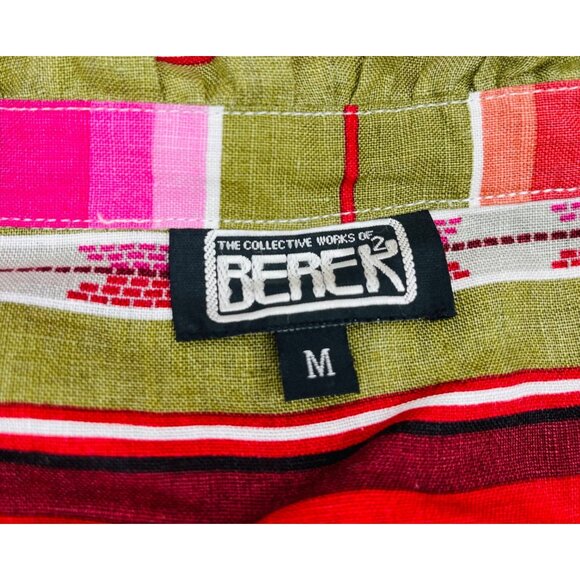 Berek 2 Women's Multicolor Striped Jacket With Zipper & Pockets Medium Linen - Picture 2 of 4